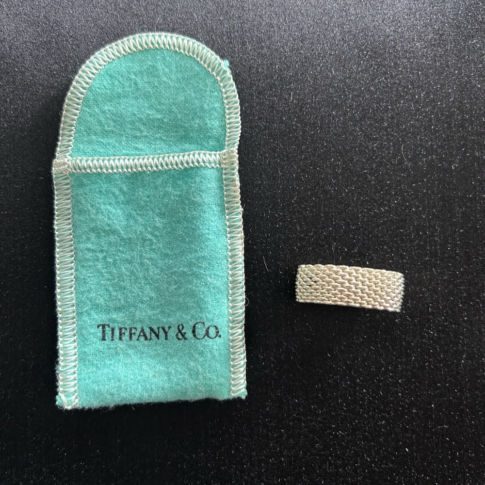 Tiffany & Co. Somerset Silver Mesh Band with Pouch